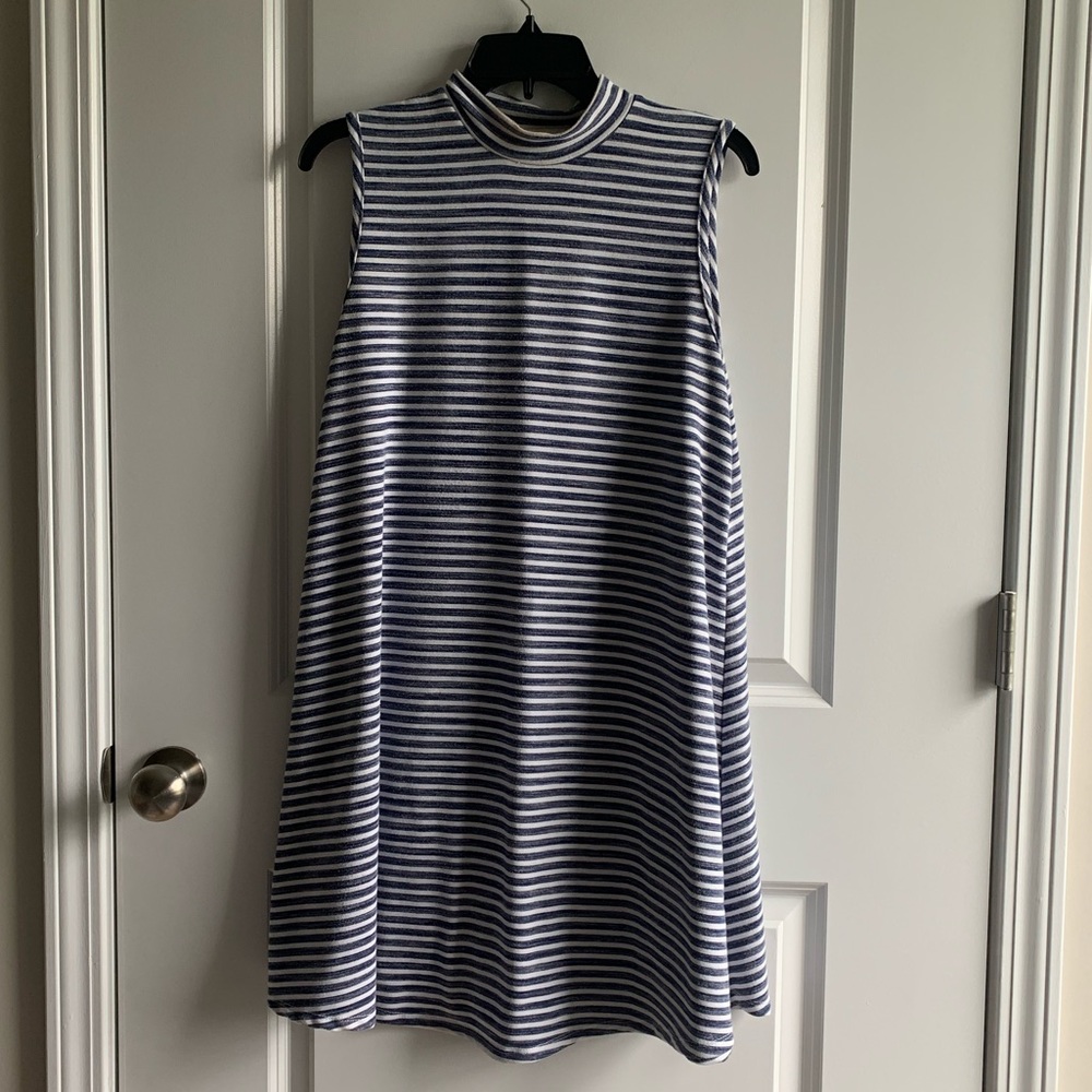 Striped Mock Neck Dress